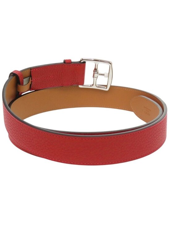 Hermes Etriviere Leather Red Silver Belt main image 4